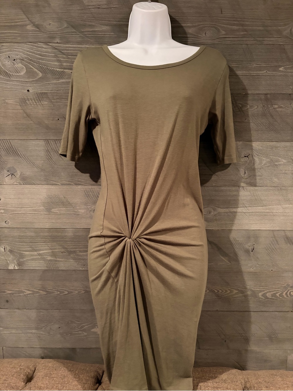 LuLaRoe Olive Knot-Front Midi Dress